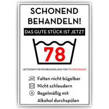 Laden Sie das Bild in den Galerie-Viewer, Personalisiertes Geschenk zum 78. Geburtstag Frau Mann Wäsche Lustige Geschenkidee 78 Jahre Geburtstagskarte Witzige Party Deko