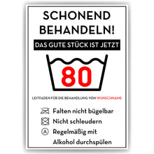 Laden Sie das Bild in den Galerie-Viewer, Personalisiertes Geschenk zum 80. Geburtstag Frau Mann Wäsche Lustige Geschenkidee 80 Jahre Geburtstagskarte Witzige Party Deko