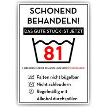 Laden Sie das Bild in den Galerie-Viewer, Personalisiertes Geschenk zum 81. Geburtstag Frau Mann Wäsche Lustige Geschenkidee 81 Jahre Geburtstagskarte Witzige Party Deko