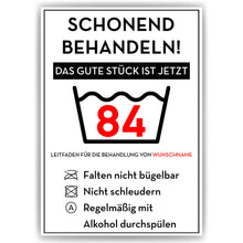 Laden Sie das Bild in den Galerie-Viewer, Personalisiertes Geschenk zum 84. Geburtstag Frau Mann Wäsche Lustige Geschenkidee 84 Jahre Geburtstagskarte Witzige Party Deko