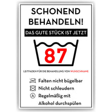 Laden Sie das Bild in den Galerie-Viewer, Personalisiertes Geschenk zum 87. Geburtstag Frau Mann Wäsche Lustige Geschenkidee 87 Jahre Geburtstagskarte Witzige Party Deko