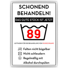 Laden Sie das Bild in den Galerie-Viewer, Personalisiertes Geschenk zum 89. Geburtstag Frau Mann Wäsche Lustige Geschenkidee 89 Jahre Geburtstagskarte Witzige Party Deko