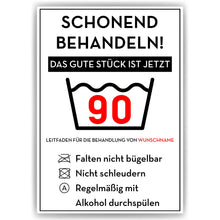 Laden Sie das Bild in den Galerie-Viewer, Personalisiertes Geschenk zum 90. Geburtstag Frau Mann Wäsche Lustige Geschenkidee 90 Jahre Geburtstagskarte Witzige Party Deko