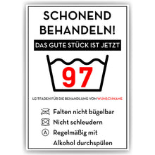 Laden Sie das Bild in den Galerie-Viewer, Personalisiertes Geschenk zum 97. Geburtstag Frau Mann Wäsche Lustige Geschenkidee 97 Jahre Geburtstagskarte Witzige Party Deko
