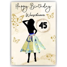 Laden Sie das Bild in den Galerie-Viewer, 45. Geburtstag Geldgeschenk Personalisiert Frauen Geburtstagsgeschenk Geschenkidee personalisierbar