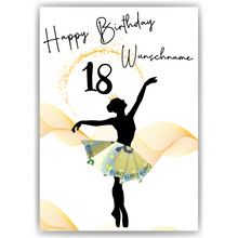 Laden Sie das Bild in den Galerie-Viewer, 18. Geburtstag Geldgeschenk Personalisiert Frauen Freundin Geld Ballerina Geburtstagskarte Ballett