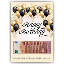 Laden Sie das Bild in den Galerie-Viewer, Geldgeschenk Geburtstag Lustiges Geburtstagsgeschenk Mann Frau - Deine erste Million