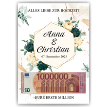 Laden Sie das Bild in den Galerie-Viewer, Personalisiertes Hochzeitsgeschenk Geldgeschenk für Brautpaar Hochzeit Geld verschenken