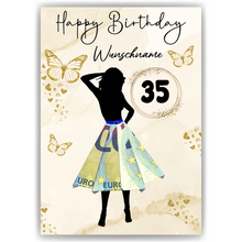Laden Sie das Bild in den Galerie-Viewer, 35. Geburtstag Geldgeschenk Personalisiert Frauen Geburtstagsgeschenk Geschenkidee personalisierbar