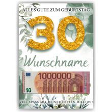 Laden Sie das Bild in den Galerie-Viewer, Personalisiertes Geldgeschenk zum 30. Geburtstag Männer Frauen Geburtstagsgeschenk Geld Geschenk personalisierbar