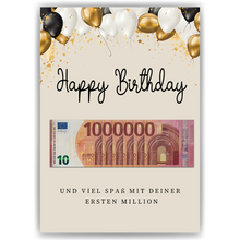 Laden Sie das Bild in den Galerie-Viewer, Geldgeschenk Geburtstag - erste Million - Lustiges Geburtstagsgeschenk Mann Frau Witzige Geschenkidee Geld kreativ verschenken