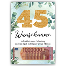 Laden Sie das Bild in den Galerie-Viewer, Personalisiertes Geldgeschenk zum 45. Geburtstag Männer Frauen Geburtstagsgeschenk Geld Geschenk personalisierbar