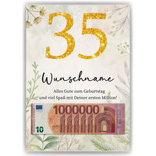 Laden Sie das Bild in den Galerie-Viewer, Personalisiertes Geldgeschenk zum 35. Geburtstag Männer Frauen Geburtstagsgeschenk Geld Geschenkidee personalisierbar