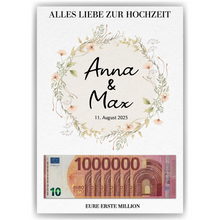 Laden Sie das Bild in den Galerie-Viewer, Hochzeitsgeschenk Personalisierbar Geldgeschenk Brautpaar Geld Hochzeit personalisiert