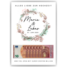 Laden Sie das Bild in den Galerie-Viewer, Hochzeitsgeschenk Personalisierbar Geldgeschenk Brautpaar Geld verschenken Hochzeit personalisiert