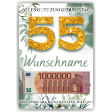 Laden Sie das Bild in den Galerie-Viewer, Personalisiertes Geldgeschenk zum 55. Geburtstag Männer Frauen Geburtstagsgeschenk Geld Geschenk personalisierbar