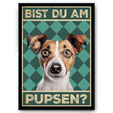 Laden Sie das Bild in den Galerie-Viewer, Jack Russel Terrier - Bist du am Pupsen? Hunde Poster Badezimmer Gästebad Wandbild Klo Toilette Dekoration Lustiges Gäste-WC Bild DIN A4