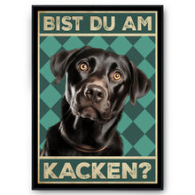 Laden Sie das Bild in den Galerie-Viewer, Labrador - Bist du am Kacken? Hunde Poster Badezimmer Gästebad Wandbild Klo Toilette Dekoration Lustiges Gäste-WC Bild DIN A4
