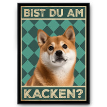 Laden Sie das Bild in den Galerie-Viewer, Shiba Inu - Bist du am Kacken? Hunde Poster Badezimmer Gästebad Wandbild Klo Toilette Dekoration Lustiges Gäste-WC Bild DIN A4