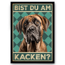 Laden Sie das Bild in den Galerie-Viewer, Mastiff - Bist du am Kacken? Hunde Poster Badezimmer Gästebad Wandbild Klo Toilette Dekoration Lustiges Gäste-WC Bild DIN A4