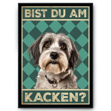 Laden Sie das Bild in den Galerie-Viewer, Tibet Terrier - Bist du am Kacken? Hunde Poster Badezimmer Gästebad Wandbild Klo Toilette Dekoration Lustiges Gäste-WC Bild DIN A4