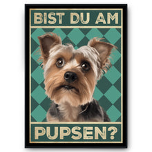 Laden Sie das Bild in den Galerie-Viewer, Yorkshire Terrier - Bist du am Pupsen? Hunde Poster Badezimmer Gästebad Wandbild Klo Toilette Dekoration Lustiges Gäste-WC Bild DIN A4