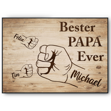 Laden Sie das Bild in den Galerie-Viewer, Bester Papa Geschenk personalisiert | Vater Geburtstag Papa Familienbild | Vatertag personalisiertes Geschenk Papa Kinder