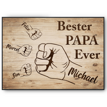 Laden Sie das Bild in den Galerie-Viewer, Bester Papa Geschenk personalisiert | Vater Geburtstag Papa Familienbild | Vatertag personalisiertes Geschenk Papa Kinder