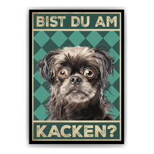 Laden Sie das Bild in den Galerie-Viewer, Bolonka Zwetna - Bist du am Kacken? Hunde Poster Badezimmer Gästebad Wandbild Klo Toilette Dekoration Lustiges Gäste-WC Bild DIN A4