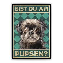 Laden Sie das Bild in den Galerie-Viewer, Bolonka Zwetna - Bist du am Pupsen? Hunde Poster Badezimmer Gästebad Wandbild Klo Toilette Dekoration Lustiges Gäste-WC Bild DIN A4