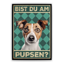 Laden Sie das Bild in den Galerie-Viewer, Jack Russel Terrier - Bist du am Pupsen? Hunde Poster Badezimmer Gästebad Wandbild Klo Toilette Dekoration Lustiges Gäste-WC Bild DIN A4