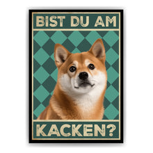Laden Sie das Bild in den Galerie-Viewer, Shiba Inu - Bist du am Kacken? Hunde Poster Badezimmer Gästebad Wandbild Klo Toilette Dekoration Lustiges Gäste-WC Bild DIN A4