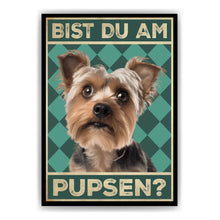 Laden Sie das Bild in den Galerie-Viewer, Yorkshire Terrier - Bist du am Pupsen? Hunde Poster Badezimmer Gästebad Wandbild Klo Toilette Dekoration Lustiges Gäste-WC Bild DIN A4