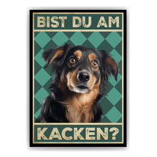 Laden Sie das Bild in den Galerie-Viewer, Hovawart - Bist du am Kacken? Hunde Poster Badezimmer Gästebad Wandbild Klo Toilette Dekoration Lustiges Gäste-WC Bild DIN A4