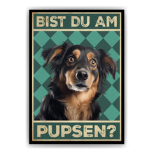 Laden Sie das Bild in den Galerie-Viewer, Hovawart - Bist du am Pupsen? Hunde Poster Badezimmer Gästebad Wandbild Klo Toilette Dekoration Lustiges Gäste-WC Bild DIN A4