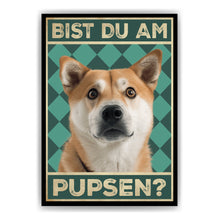 Laden Sie das Bild in den Galerie-Viewer, Akita Inu - Bist du am Pupsen? Hunde Poster Badezimmer Gästebad Wandbild Klo Toilette Dekoration Lustiges Gäste-WC Bild DIN A4