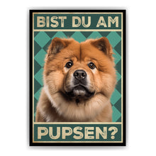 Laden Sie das Bild in den Galerie-Viewer, Chow Chow - Bist du am Pupsen? Hunde Poster Badezimmer Gästebad Wandbild Klo Toilette Dekoration Lustiges Gäste-WC Bild DIN A4