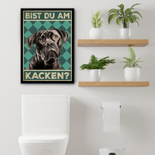 Laden Sie das Bild in den Galerie-Viewer, Cane Corso - Bist du am Kacken? Hunde Poster Badezimmer Gästebad Wandbild Klo Toilette Dekoration Lustiges Gäste-WC Bild DIN A4