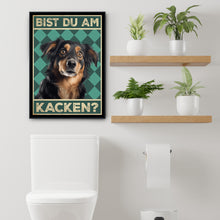 Laden Sie das Bild in den Galerie-Viewer, Hovawart - Bist du am Kacken? Hunde Poster Badezimmer Gästebad Wandbild Klo Toilette Dekoration Lustiges Gäste-WC Bild DIN A4