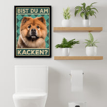 Laden Sie das Bild in den Galerie-Viewer, Chow Chow - Bist du am Kacken? Hunde Poster Badezimmer Gästebad Wandbild Klo Toilette Dekoration Lustiges Gäste-WC Bild DIN A4

