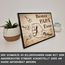 Laden Sie das Bild in den Galerie-Viewer, Bester Papa Geschenk personalisiert | Vater Geburtstag Papa Familienbild | Vatertag personalisiertes Geschenk Papa Kinder
