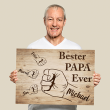 Laden Sie das Bild in den Galerie-Viewer, Bester Papa Geschenk personalisiert | Vater Geburtstag Papa Familienbild | Vatertag personalisiertes Geschenk Papa Kinder