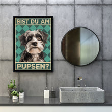Laden Sie das Bild in den Galerie-Viewer, Havaneser - Bist du am Pupsen? Hunde Poster Badezimmer Gästebad Wandbild Klo Toilette Dekoration Lustiges Gäste-WC Bild DIN A4
