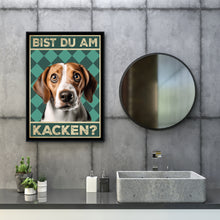 Laden Sie das Bild in den Galerie-Viewer, Beagle - Bist du am Kacken? Hunde Poster Badezimmer Gästebad Wandbild Klo Toilette Dekoration Lustiges Gäste-WC Bild DIN A4
