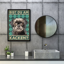 Laden Sie das Bild in den Galerie-Viewer, Bolonka Zwetna - Bist du am Kacken? Hunde Poster Badezimmer Gästebad Wandbild Klo Toilette Dekoration Lustiges Gäste-WC Bild DIN A4