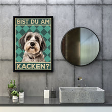Laden Sie das Bild in den Galerie-Viewer, Tibet Terrier - Bist du am Kacken? Hunde Poster Badezimmer Gästebad Wandbild Klo Toilette Dekoration Lustiges Gäste-WC Bild DIN A4