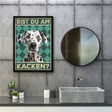 Laden Sie das Bild in den Galerie-Viewer, Dalmatiner - Bist du am Kacken? Hunde Poster Badezimmer Gästebad Wandbild Klo Toilette Dekoration Lustiges Gäste-WC Bild DIN A4