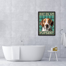 Laden Sie das Bild in den Galerie-Viewer, Beagle - Bist du am Pupsen? Hunde Poster Badezimmer Gästebad Wandbild Klo Toilette Dekoration Lustiges Gäste-WC Bild DIN A4