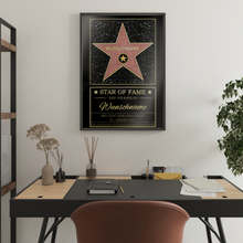 Laden Sie das Bild in den Galerie-Viewer, Personalisierte Hollywood Stern Urkunde | Walk of Fame personalisiertes Geschenk Geburtstag Männer Frauen Anerkennung Wertschätzung Andenken