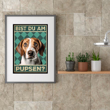 Laden Sie das Bild in den Galerie-Viewer, Beagle - Bist du am Pupsen? Hunde Poster Badezimmer Gästebad Wandbild Klo Toilette Dekoration Lustiges Gäste-WC Bild DIN A4